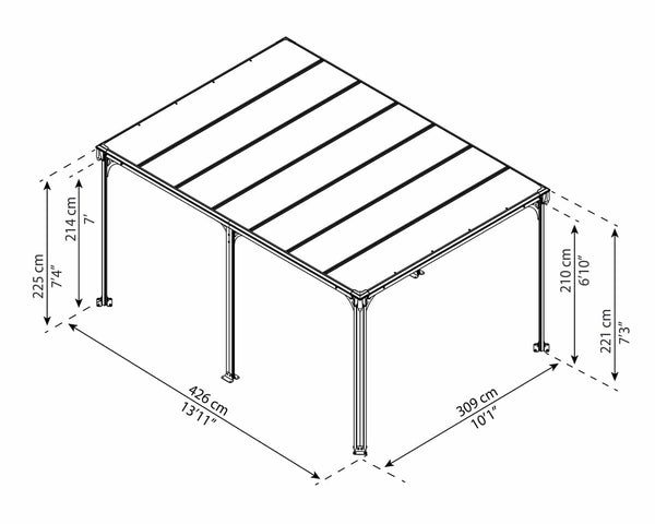 Milano 4300 10x14 Gazebo