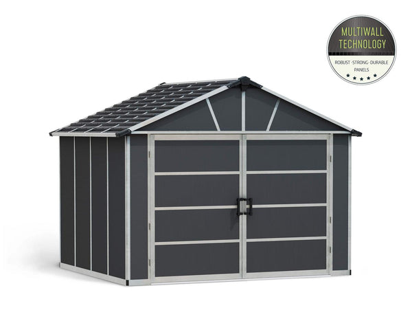 10 Foot Wide Polycarbonate and Aluminum Garage Shed by Grizzly Shelter Ltd.