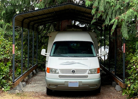 Steel Metal Carport for Small RV  - Grizzly Shelter Ltd.
