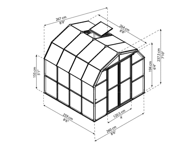 Rion Prestige 8x8 Greenhouse