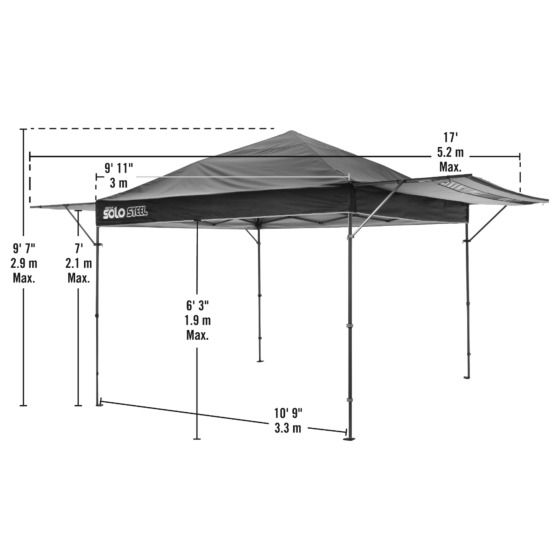 10x10 to 10x17 Sun Shade Canopy