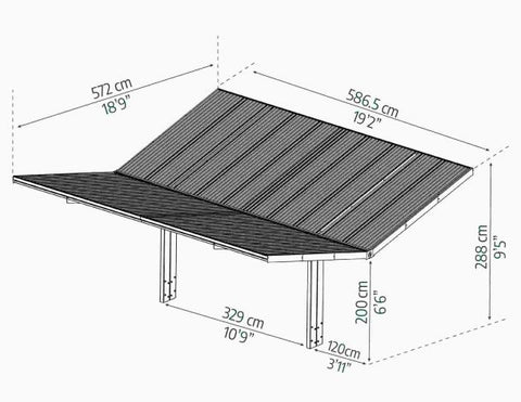 V Carport Dimensions