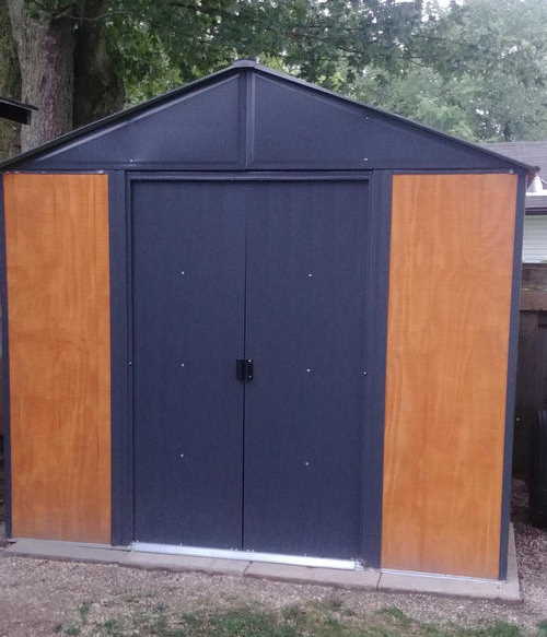 Steel Storage Shed with Wood Panels 8x10, 8x8, 10x12