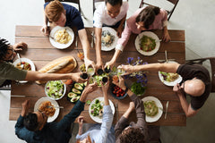 Family enjoying dinner together