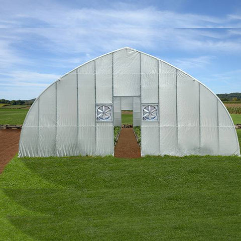 High Tunnel Greenhouse End Panel Diffuse Fabric Cover