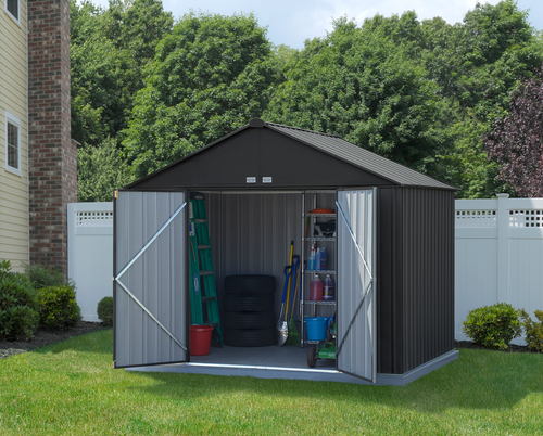 woodridge steel storage shed – grizzly shelter ltd.