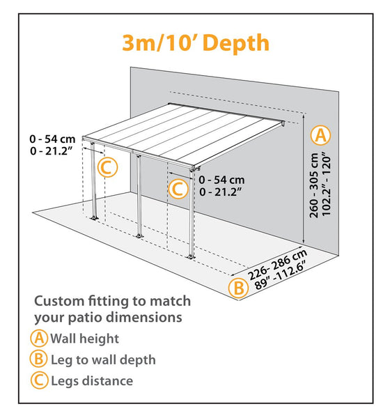 Olympia Sidewall Enclosure Dimensions