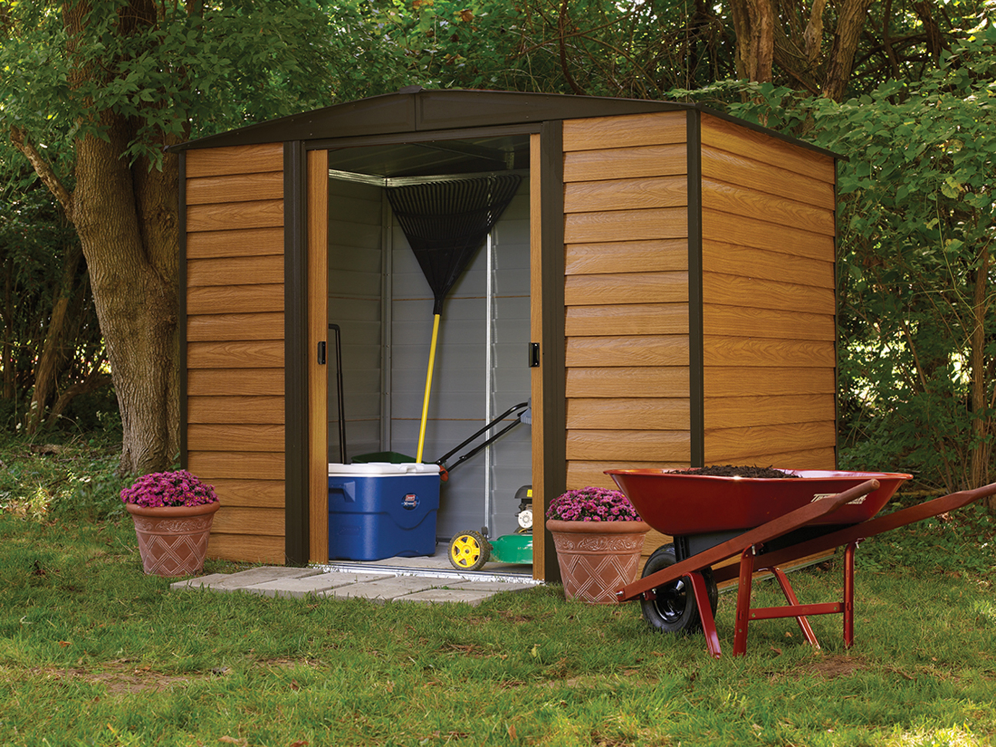 woodridge steel storage shed – grizzly shelter ltd.