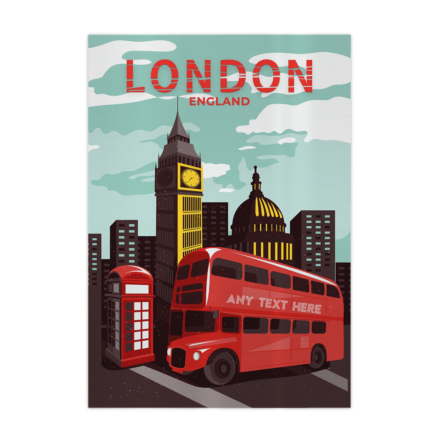 Personalised London - A4 Metal Sign Plaque - Frame Options Available  i ANY NY TexT LS 1 1 gl 