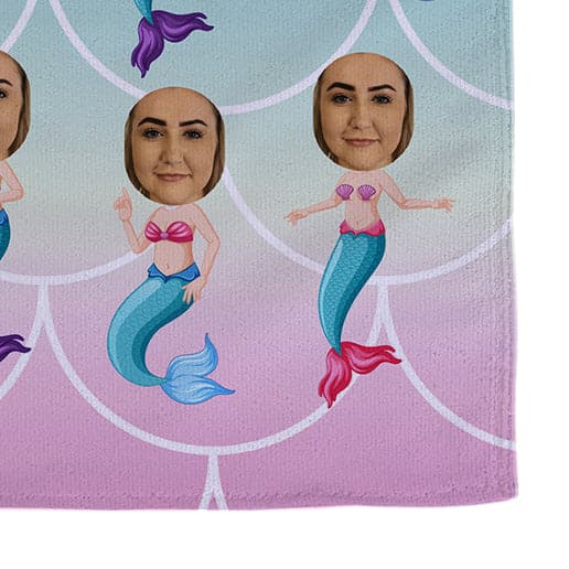 Mermaid - Add a Face - Tea Towel