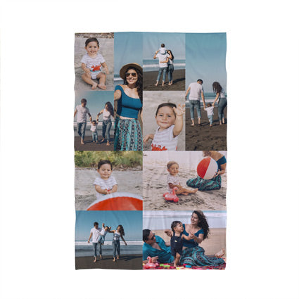 personalised photo collage beach towel