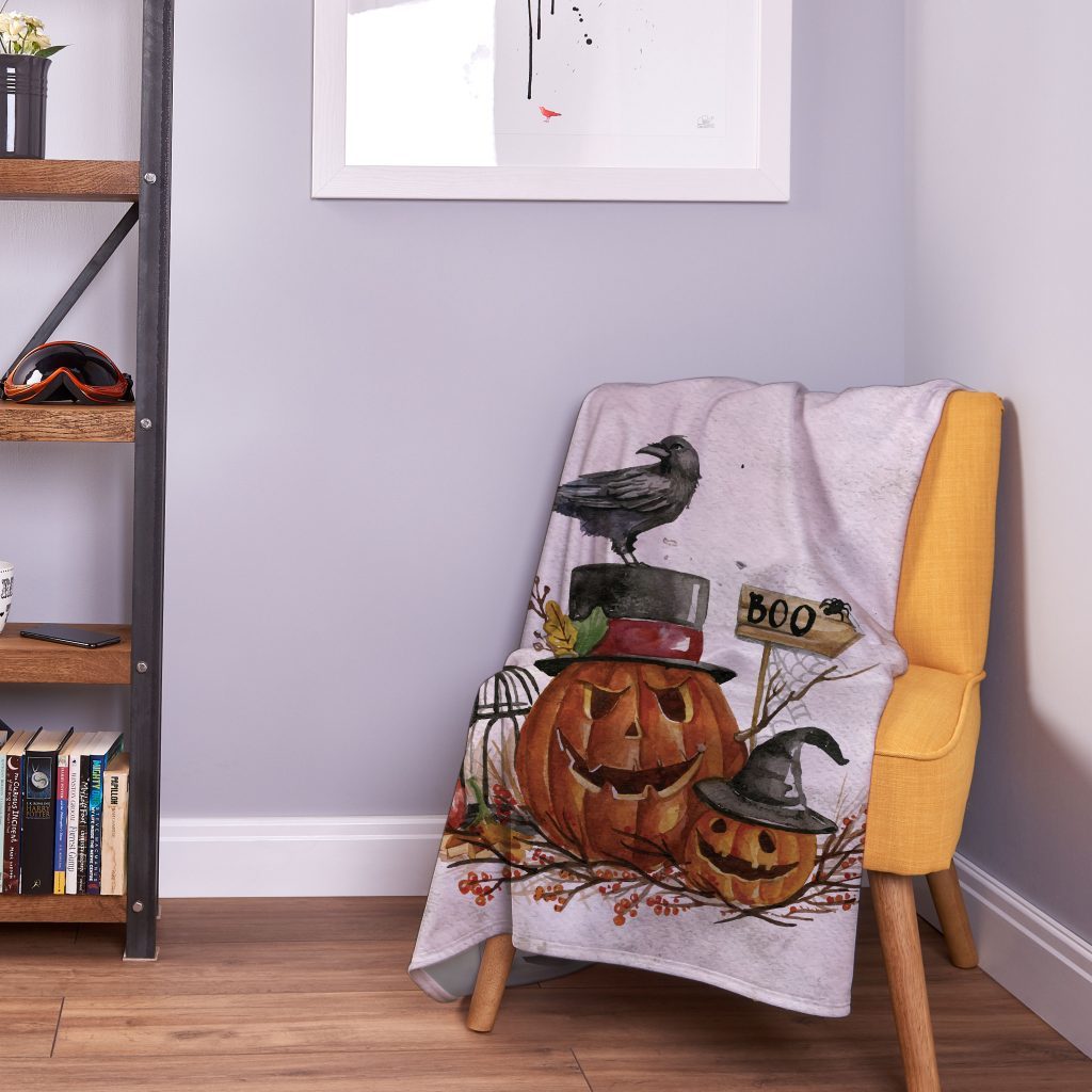 Pumpkin Fleece Blanket Halloween Decoration