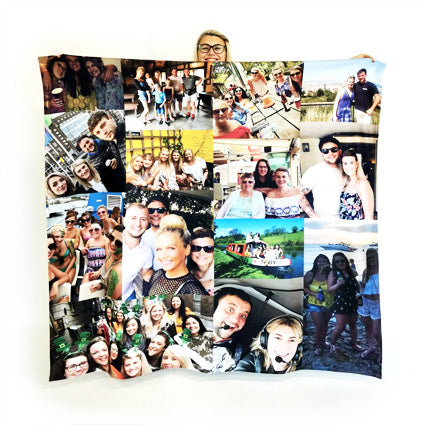 personalised photo collage fleece throw blnaket