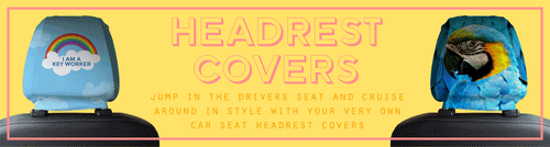 Personalised Novelty Car Headrest Covers