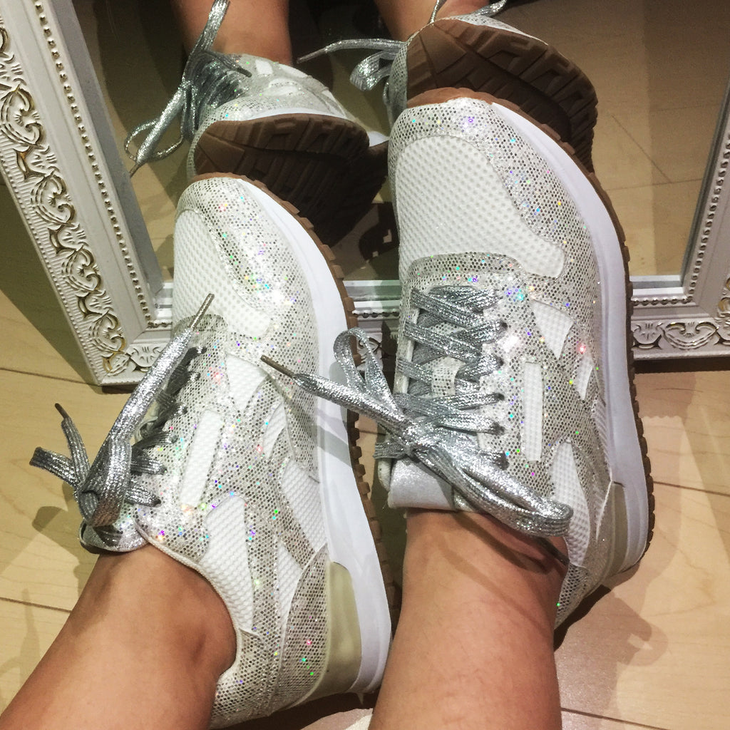 muffin rhinestone new crystal platform sneakers