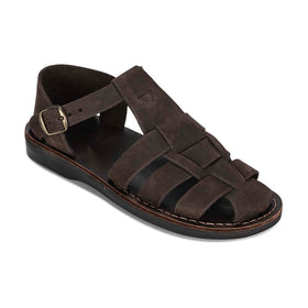 Men's Barak Leather Closed-Toe Sandals - Brown – Jerusalem Sandals