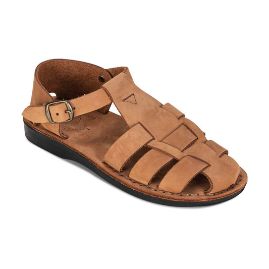 Gemma  Brown Leather Adjustable Strap Sandal – Jerusalem Sandals