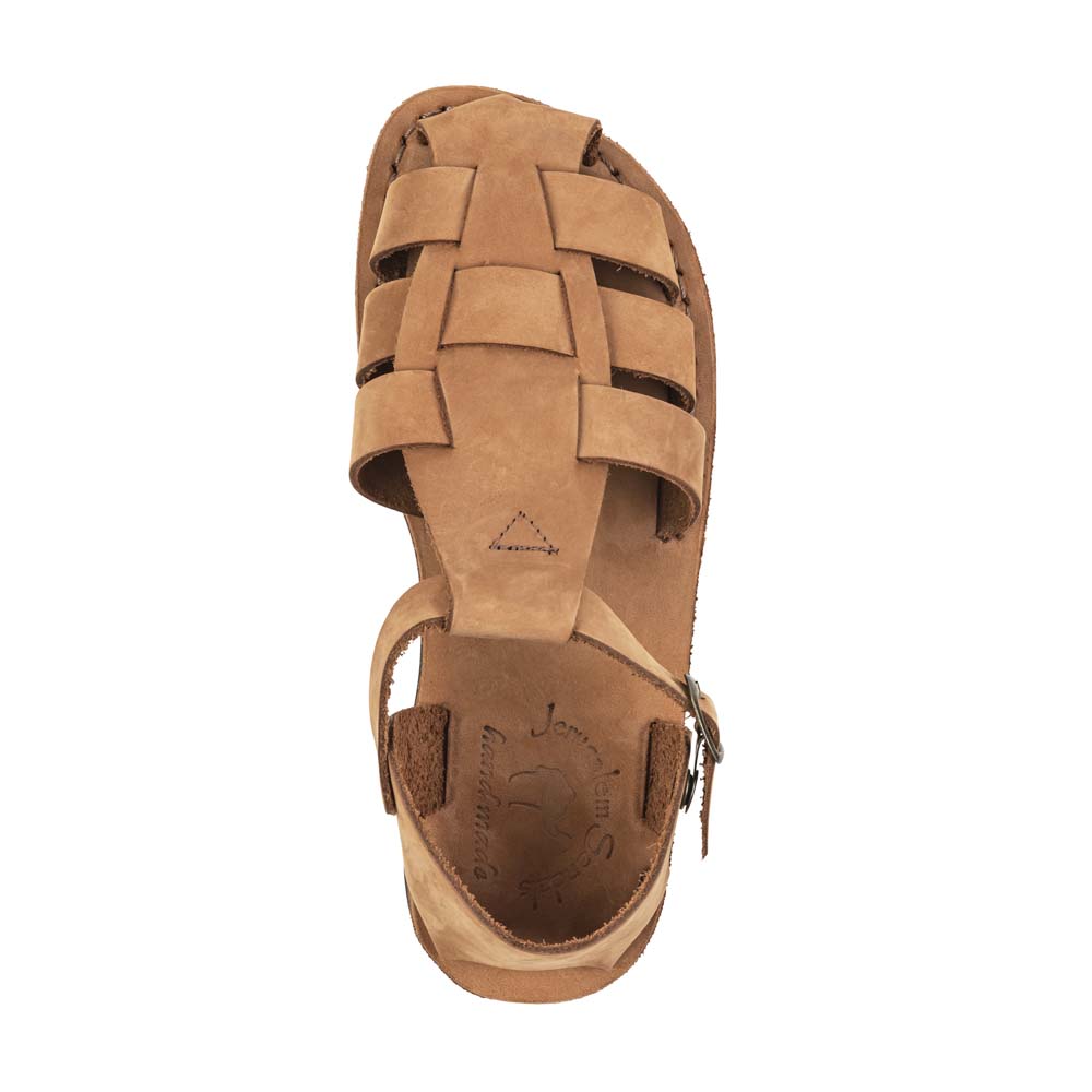 Daniel - Leather Sandal | Camel Brown Nubuck – Jerusalem Sandals