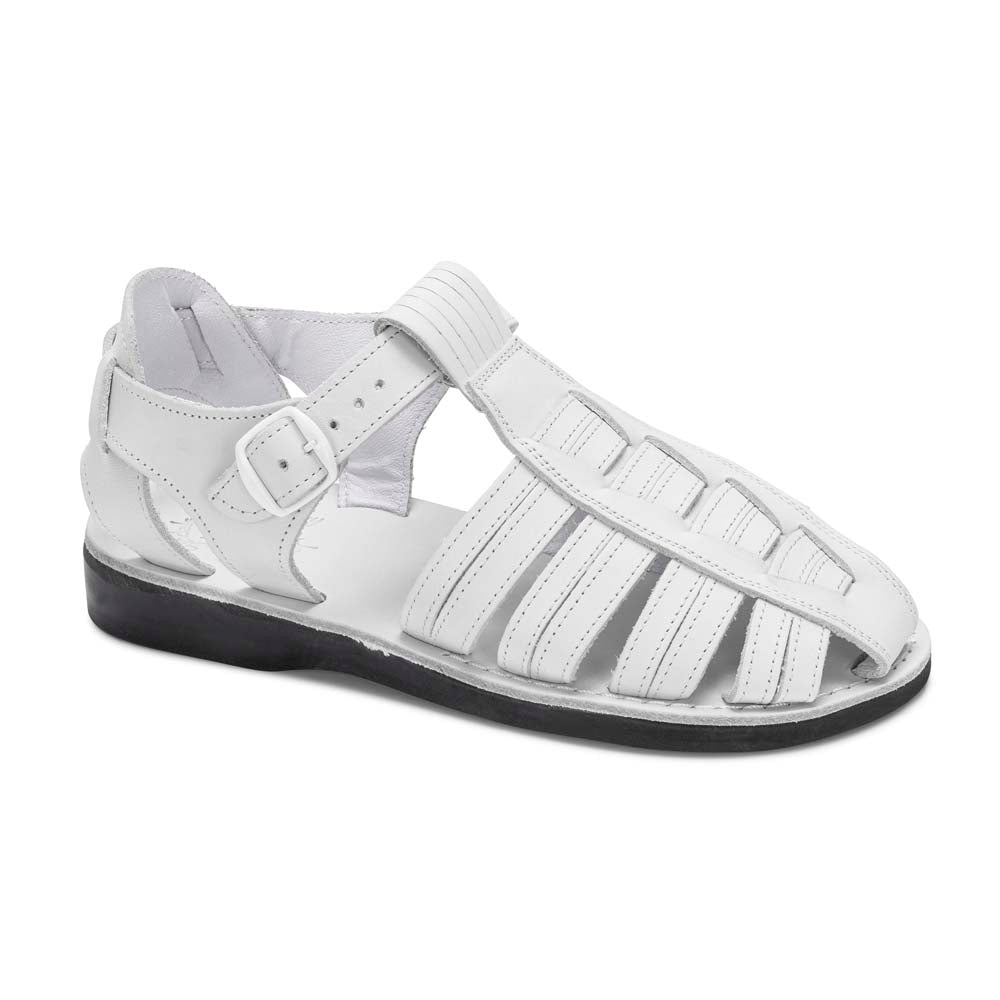 Barak Leather Closed Toe Sandal White Jerusalem Sandals