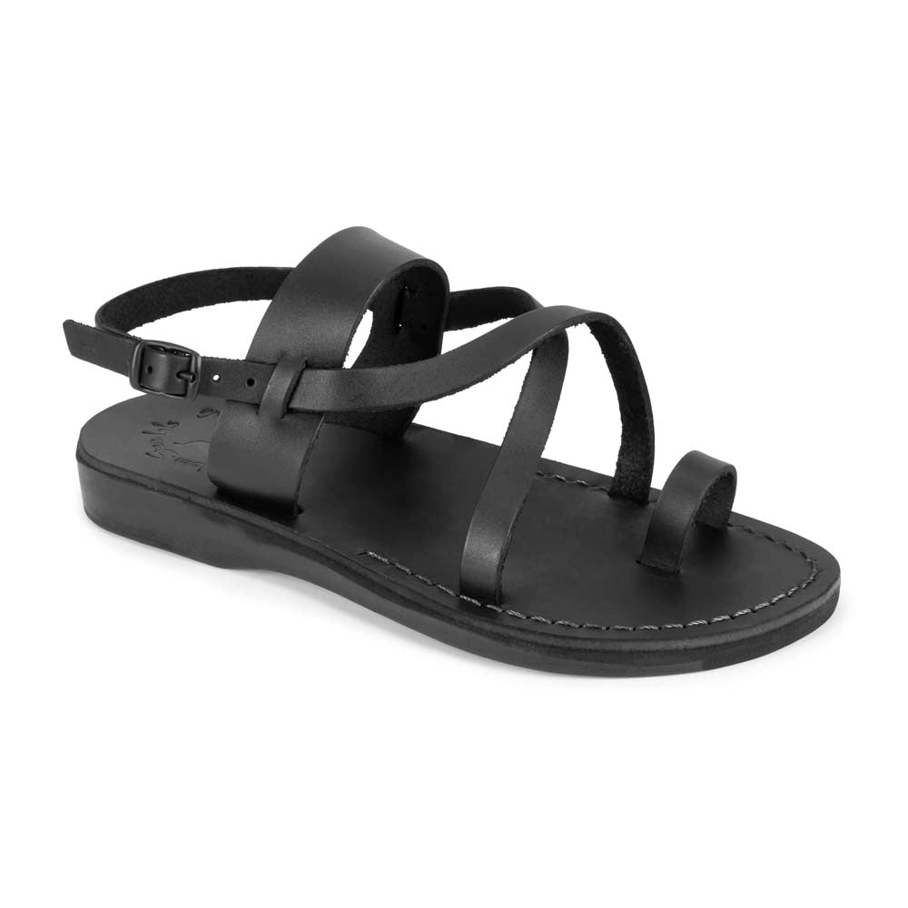 Jerusalem Sandals - Round Leather Bag - Black