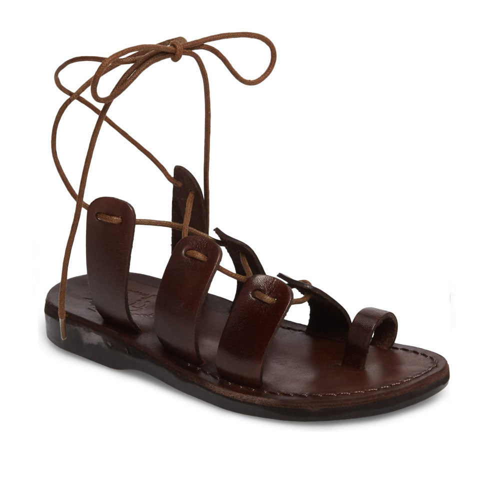 Rebecca | Black Leather Gladiator Lace Up Sandal – Jerusalem Sandals