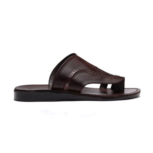 Men's Barak Leather Closed-Toe Sandals - Brown