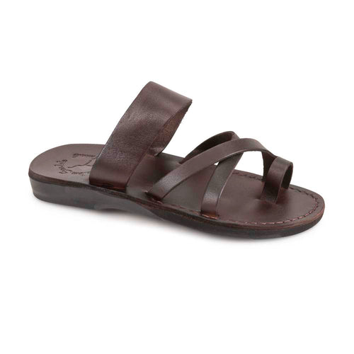 Men's Barak Leather Closed-Toe Sandals - Brown