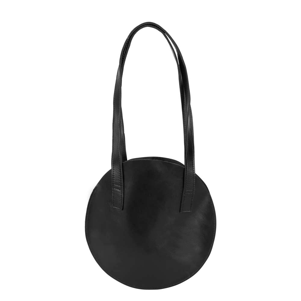 Jerusalem Sandals - Round Leather Bag - Black