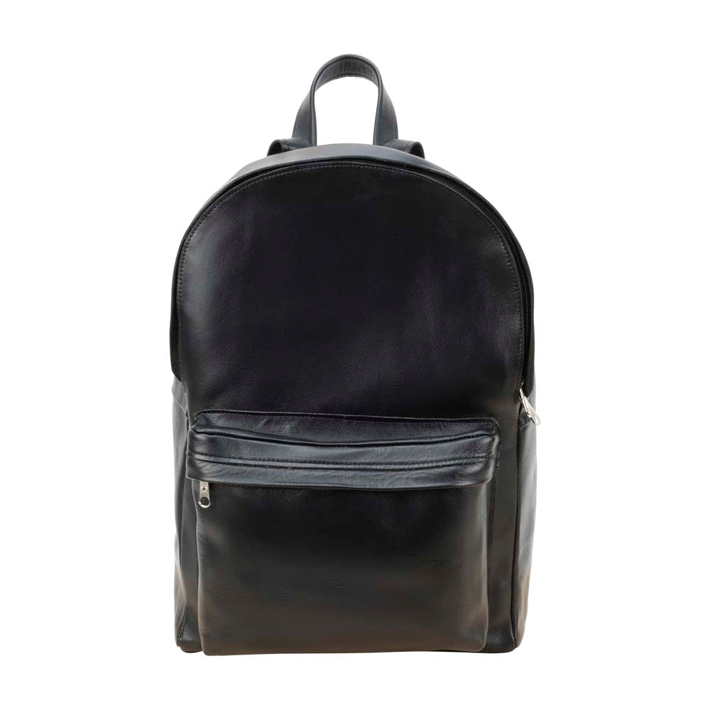 Black Faux Leather Backpack Men's Black