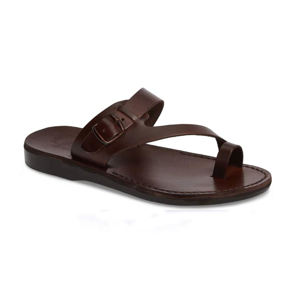 Greek Leather Buckle Strappy Toe Ring Sandals for Men | Emmanuela