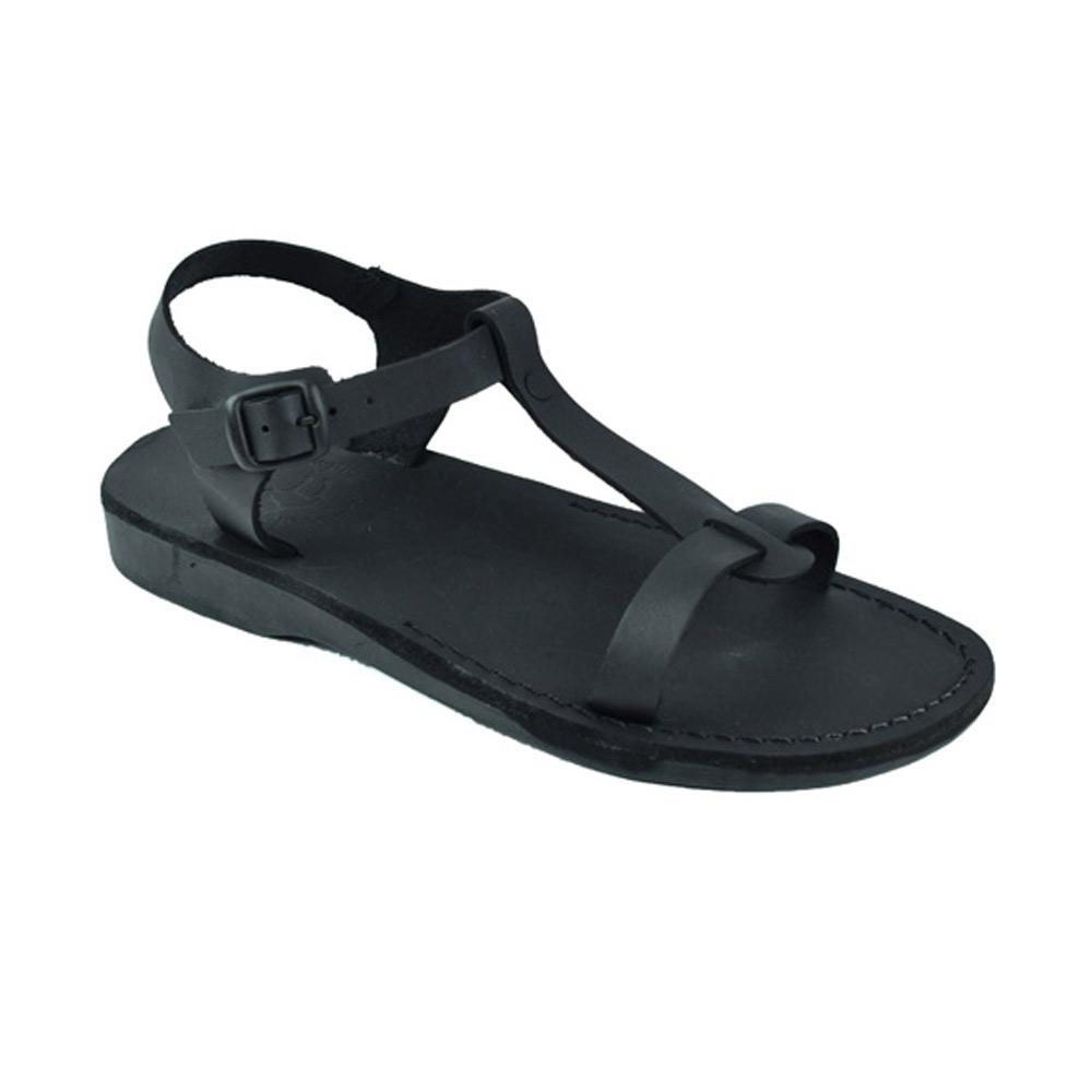 Bathsheba | Black Leather T Strap Sandal