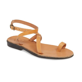 Brown Massaging Leather Sandals With Strap (Sizes 7-16 Available