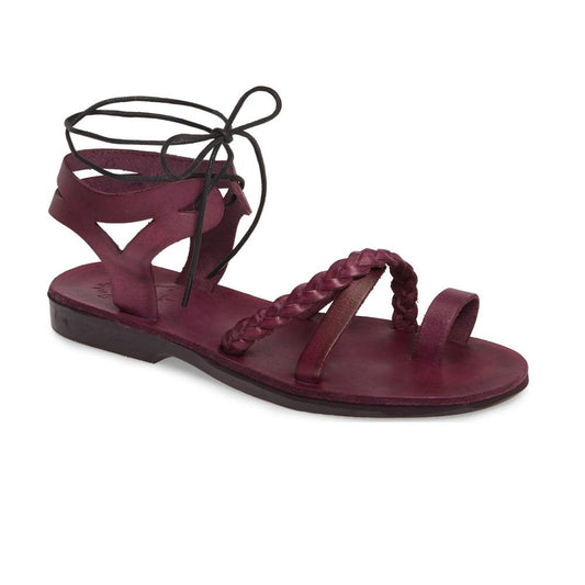 Del Mondo Genuine Leather Burgundy & Charcoal Colour Double Buckle Mens  Sandals