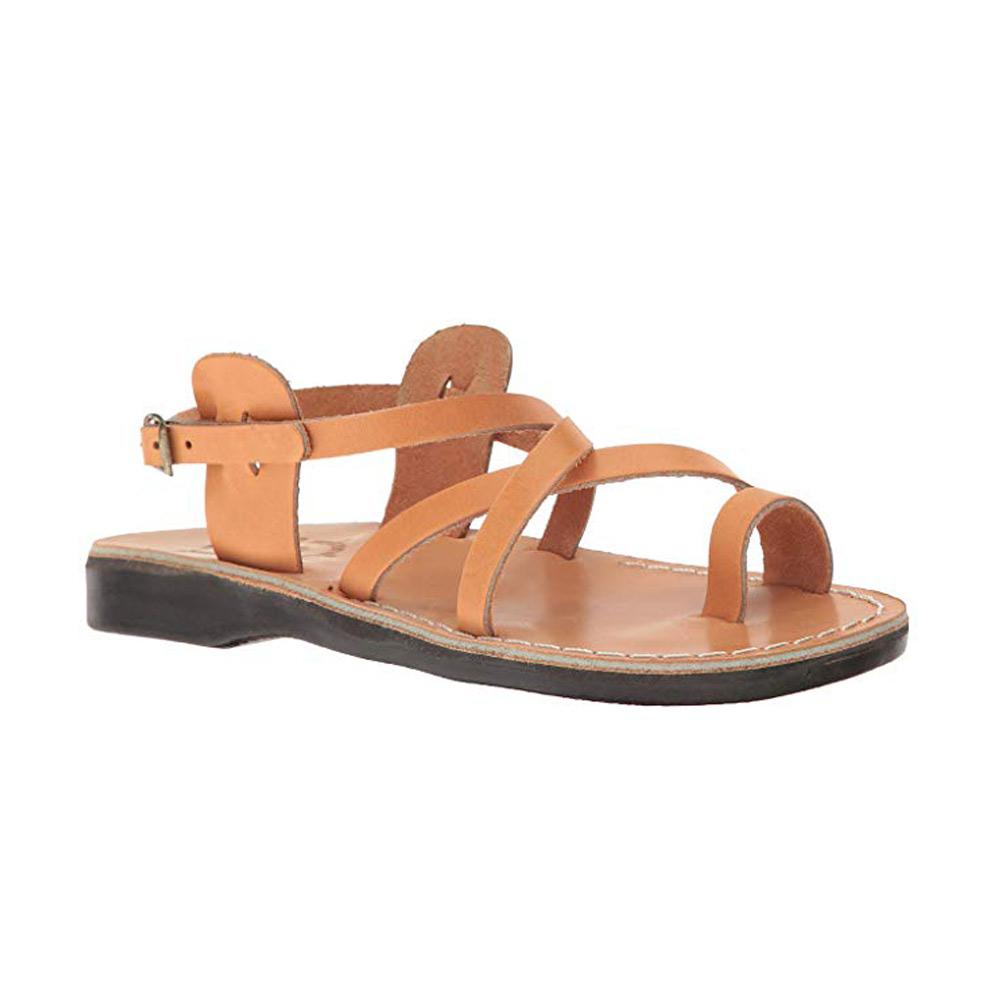 The Good Shepherd Tan Leather Buckle Sandal Jerusalem Sandals