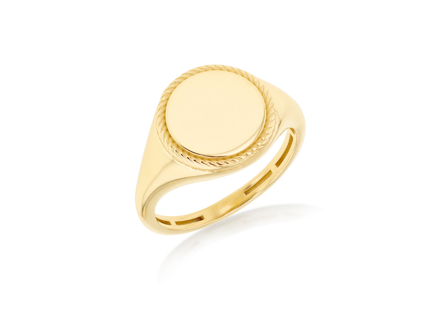 9ct Yellow Gold Rope Edge Signet Ring – Harper Kendall