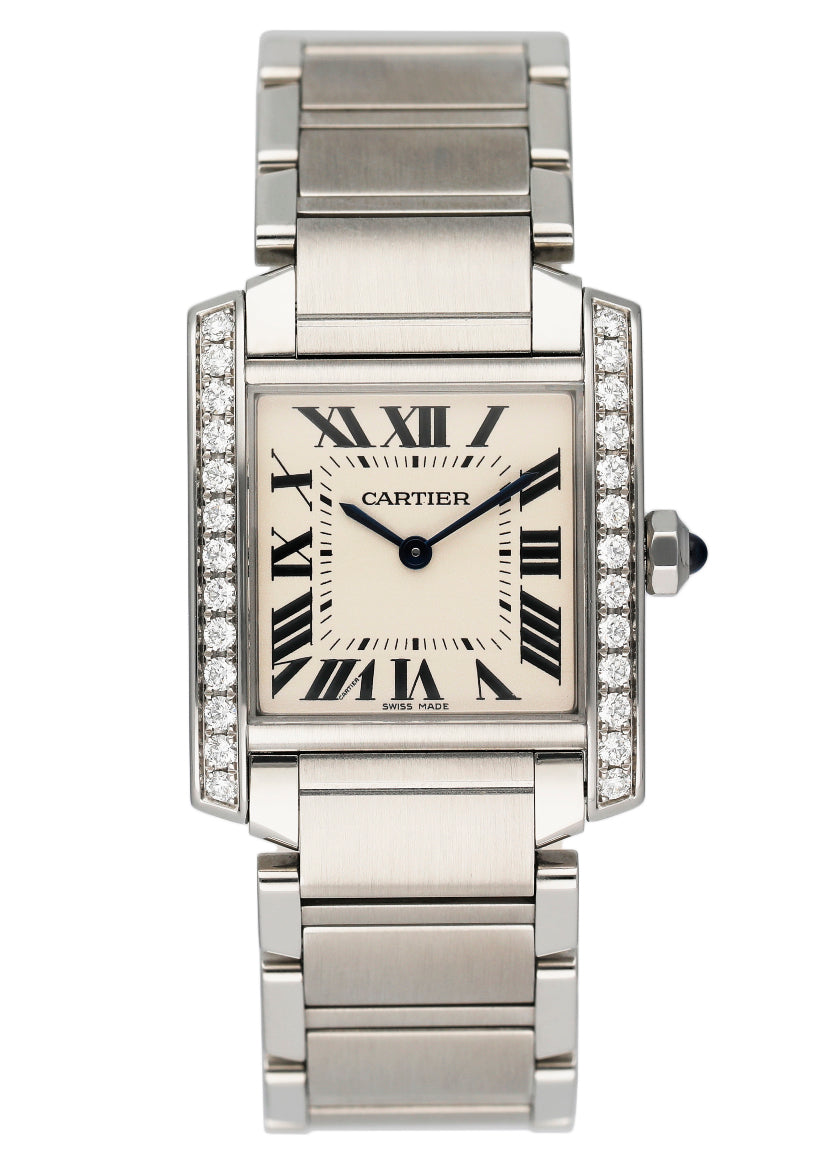 Cartier Tank Francaise W4TA0009 Midsize Ladies Watch Box Papers