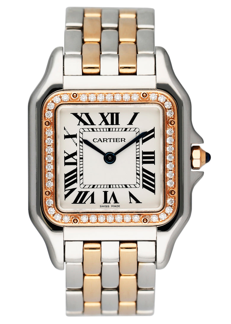 Cartier Panthere W3PN0007 Rose Gold & Steel Ladies Watch Box Papers