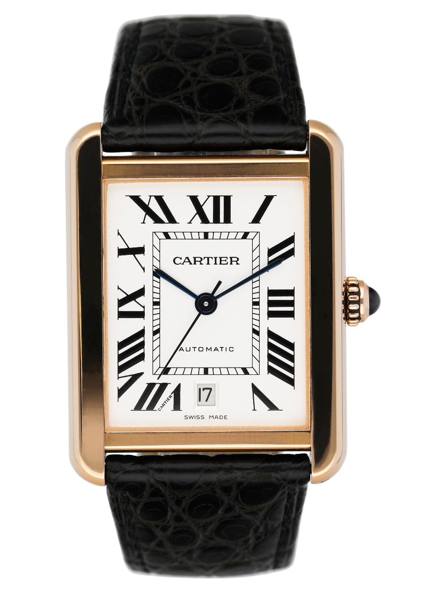 Cartier Tank Solo XL W5200026 18K Rose Gold Mens Watch