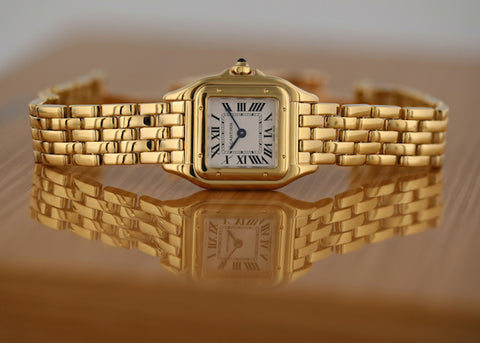cartier panthere gold watch for ladies