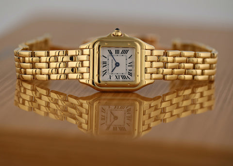 cartier panthere gold ladies watch