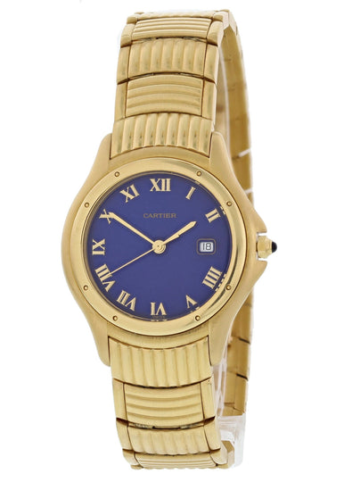 cartier 18k gold mens watch