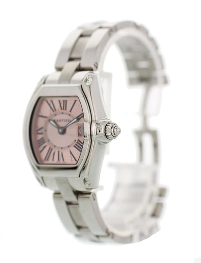 womens cartier roadster pink face