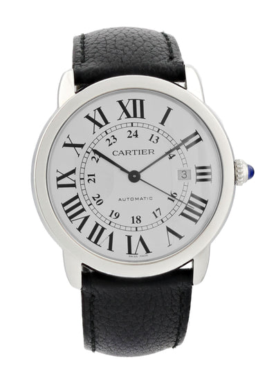 cartier men's leather watches