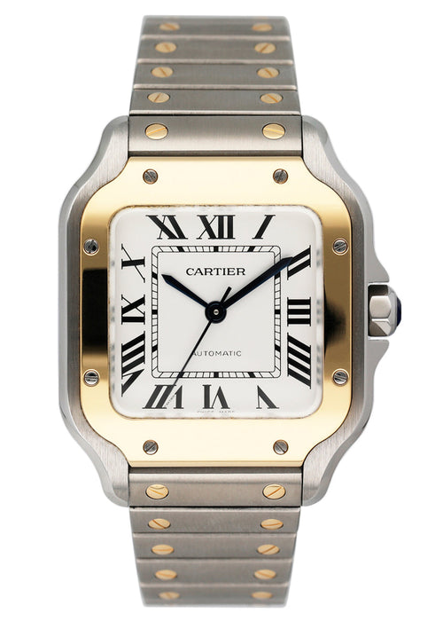Cartier Santos De Cartier 4075 Midsize Two-Tone Ladies Watch Box Paper