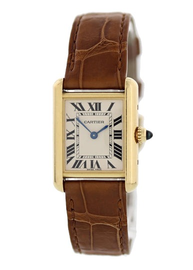 cartier tank louis 18kt yellow gold ladies watch