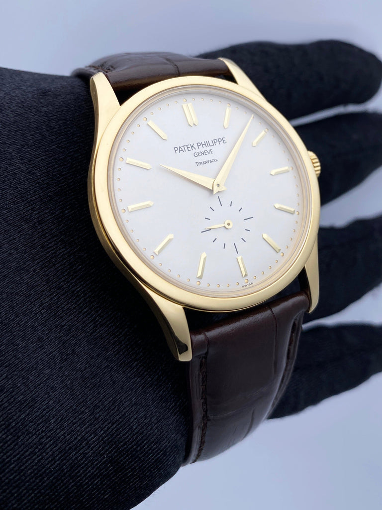 Patek Philippe Calatrava 5196J Tiffany Dial 18K Yellow Gold Mens Watch