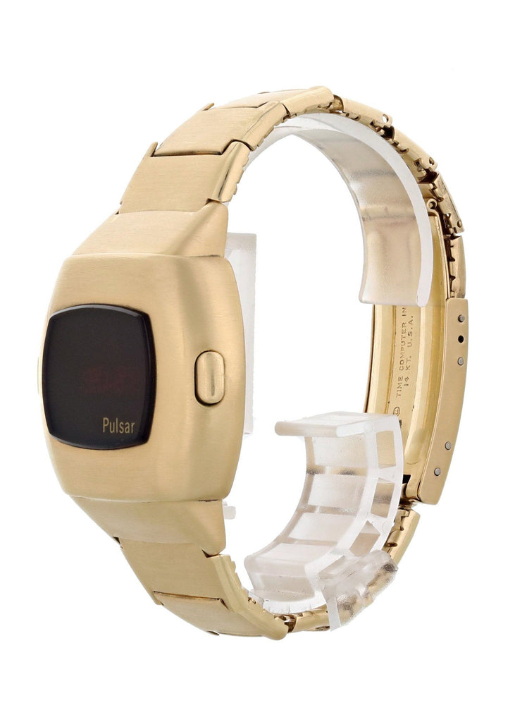 Pulsar Time Computer P3 Led Solid Gold Watch