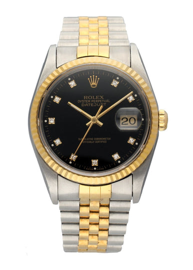 Rolex datejust 16233 black diamond dial 