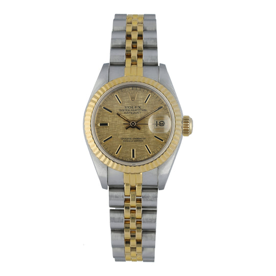 Rolex datejust 69173 linen dial ladies 