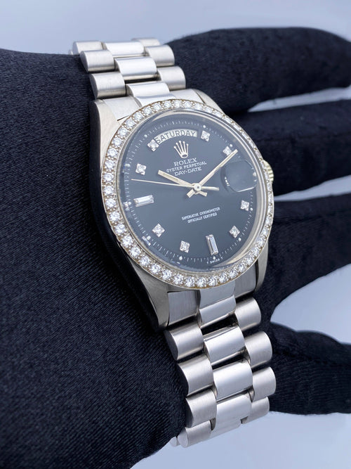 Rolex Day-Date President 1804 Diamond 18K White Gold Mens Watch